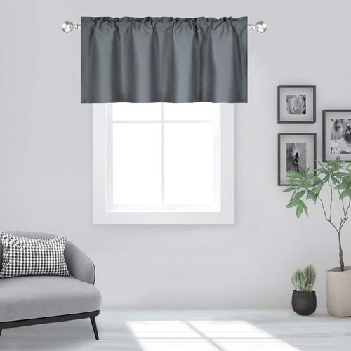 Gray valance for windows 42x18 - valance,